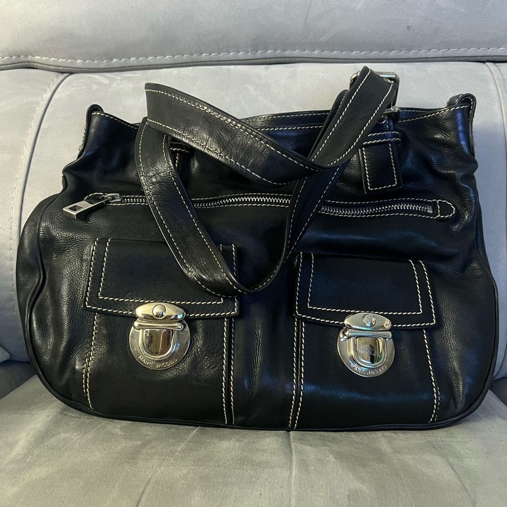 Marc Jacobs vintage hobo black leather bag - Picture 3 of 9
